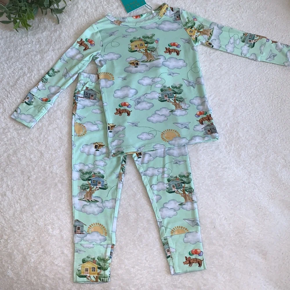 NWT Posh Peanut Tree House 2pc Pajama Set 18-24M Pajamas